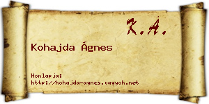 Kohajda Ágnes névjegykártya